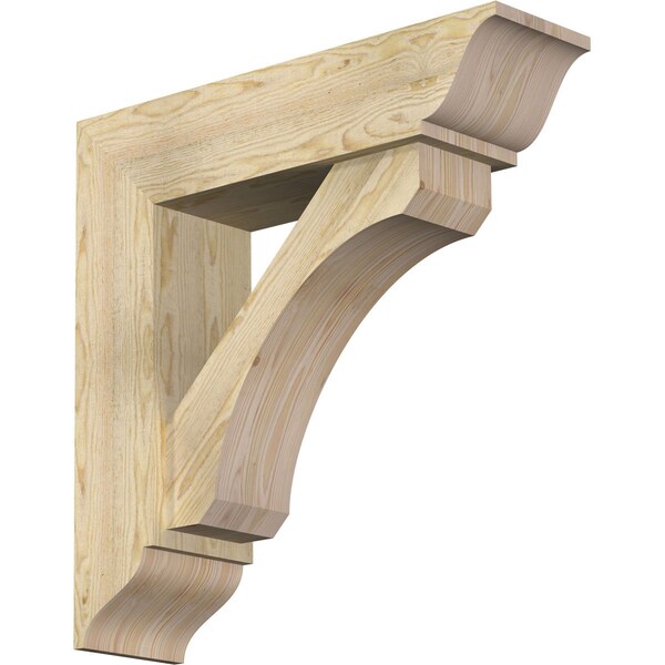 Ekena Millwork Legacy Traditional Rough Sawn Bracket w/ Offset Brace, Douglas Fir, 8"W x 30"D x 30"H BKT0806X30X30LEC01RDF - main